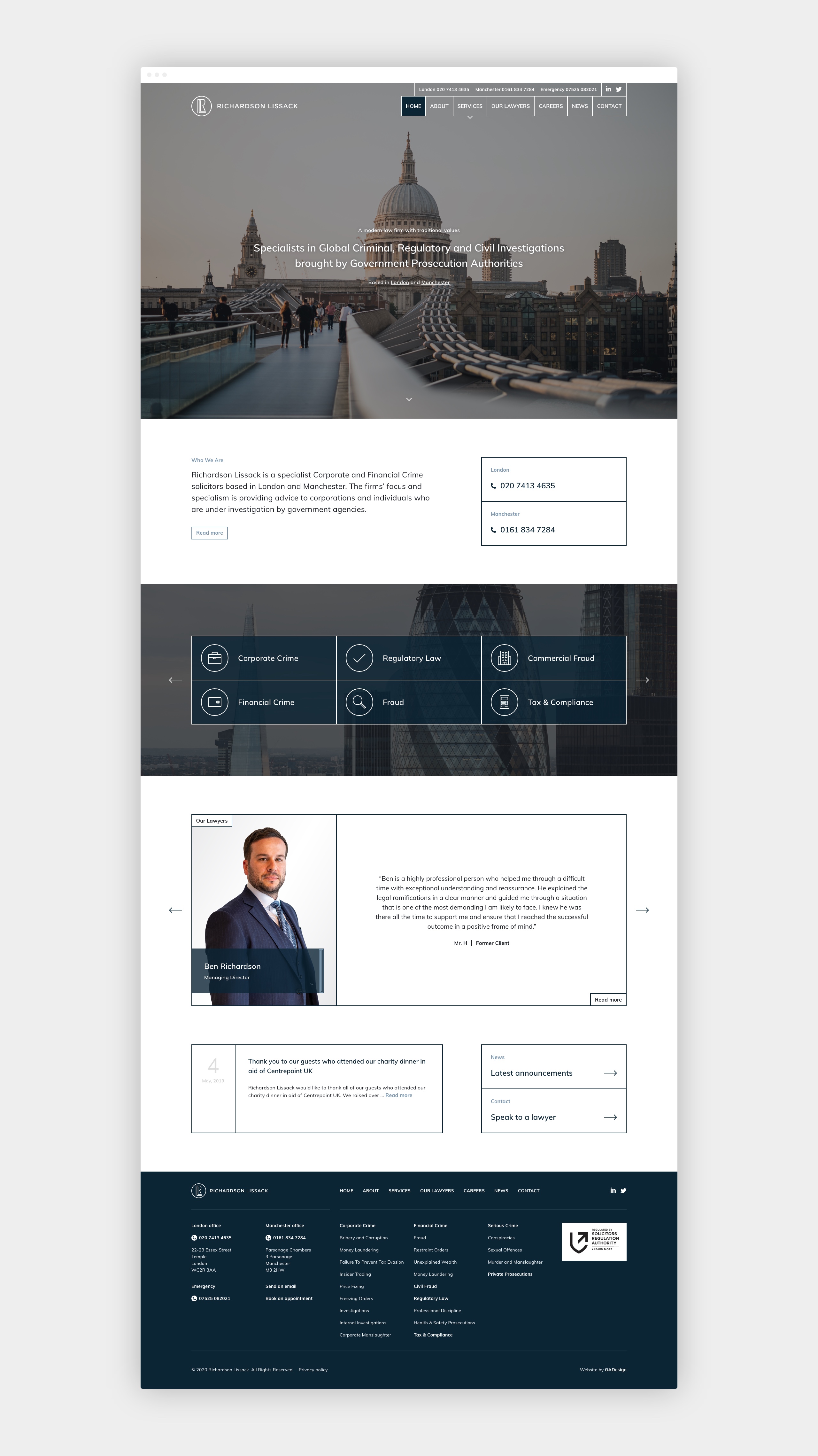 Richardson Lissack Solicitors responsive website design